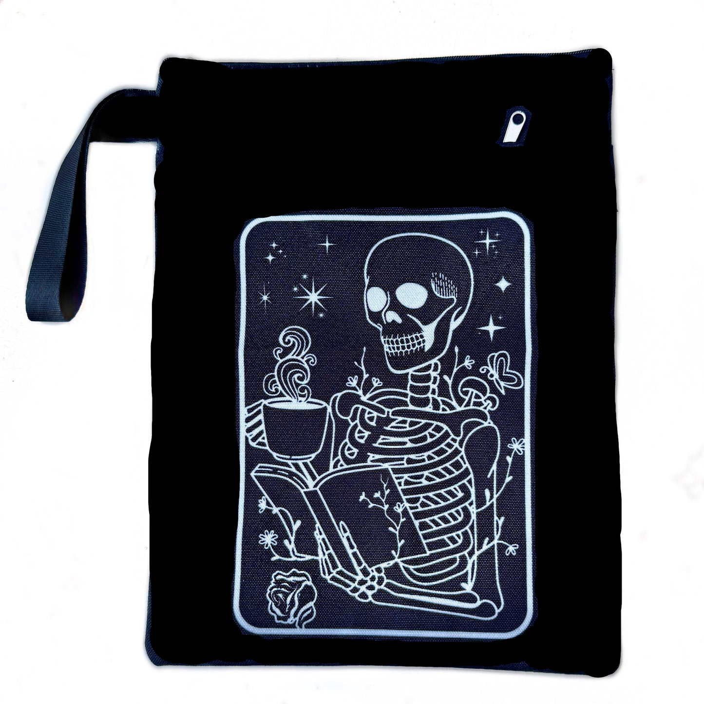 Sale eReader Pouch - Coffee with a Skeleton