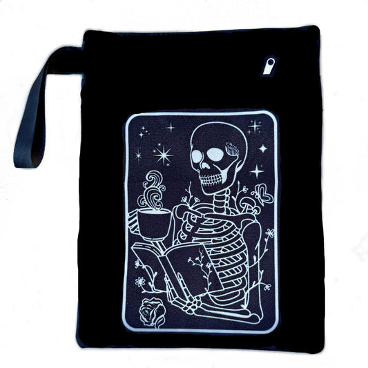 Sale eReader Pouch - Coffee with a Skeleton